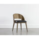 Dezirae Antique Brass / Charcoal Black Leather Dining Chair